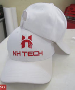 Mũ lưỡi trai trắng thêu logo