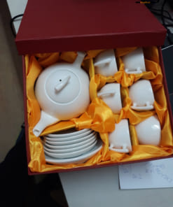 Bộ ấm chén quà tặng in logo Lotus Viet