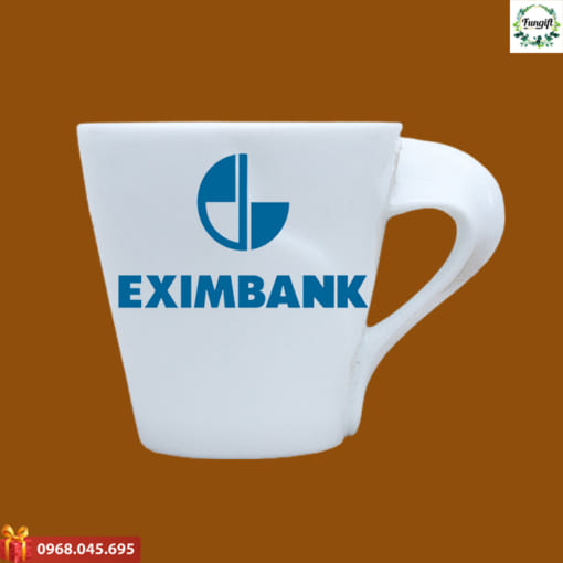 Ly sứ in logo Eximbank