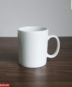 Ly Sứ Trụ Trắng Quai C In Logo
