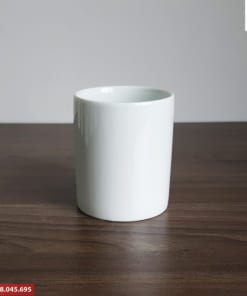 Ly Sứ Trụ Trắng Quai C In Logo