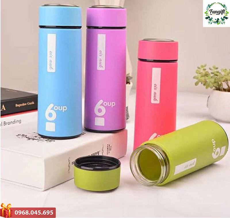 Bình đựng nước 6 oup thủy tinh in logo