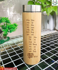 Bình vỏ tre ruột inox