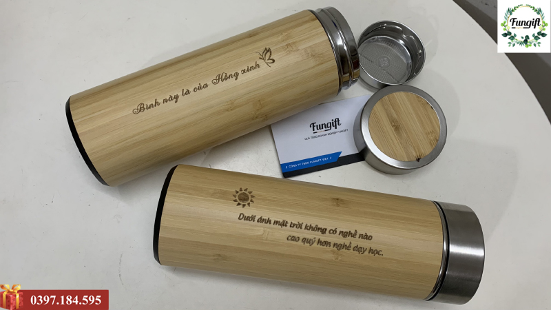 Khắc laser lên bình giữ nhiệt