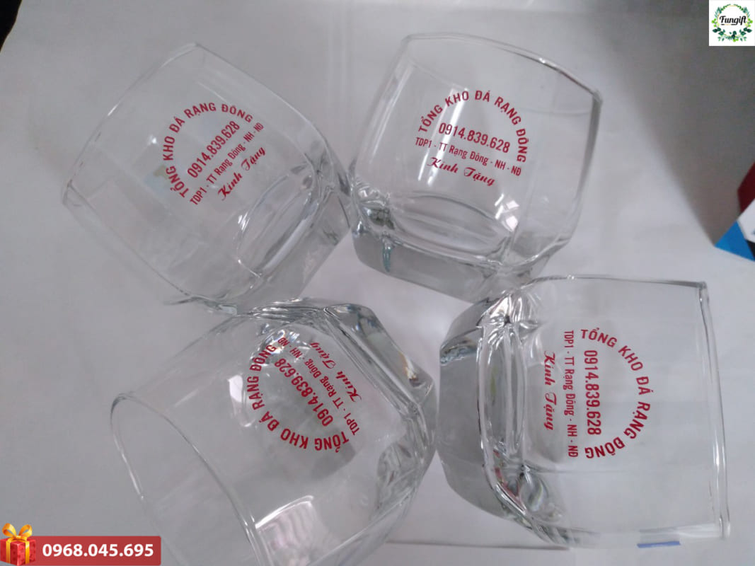 Bộ ly thủy tinh in logo