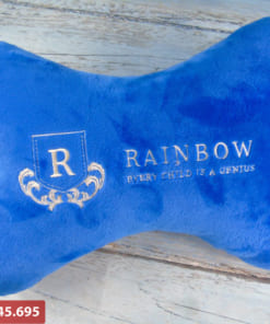 Gối tựa lưng màu xanh thêu logo