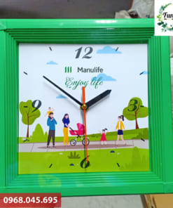 In logo lên đồng hồ treo tường