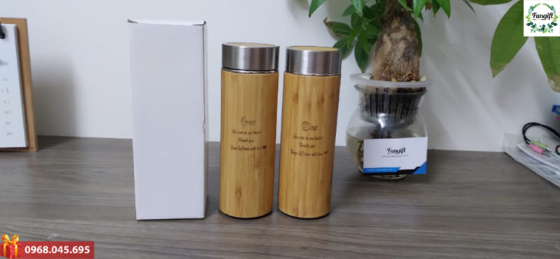 Bình giữ nhiệt gỗ tre