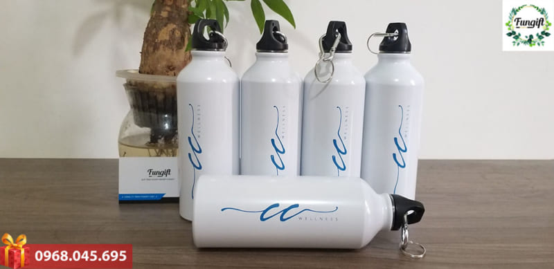 Bình nhôm đựng nước in logo Wellness