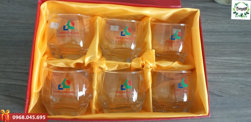 Cốc thủy tinh in logo Familee Hà Nam