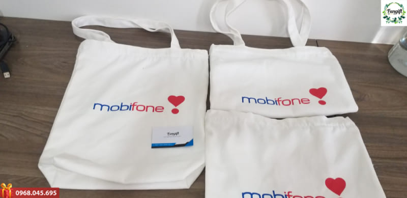 Túi vải canvas in logo Mobiphone