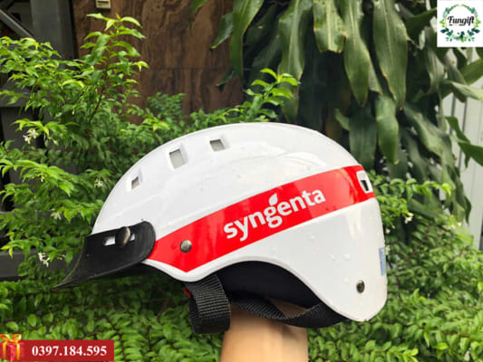 Mũ bảo hiểm in logo khách hàng Sygenta