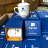 Cốc sứ quà tặng in logo Aviva