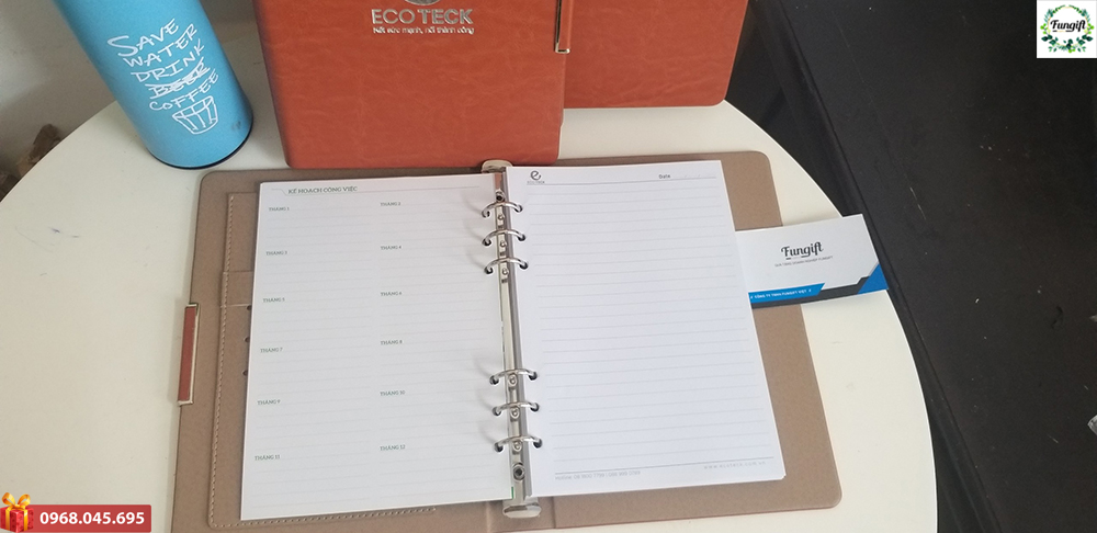 Dự án cung cấp sổ da bì còng cho EcoTeck 