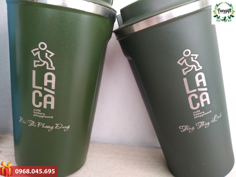 Cốc cà phê giữ nhiệt khắc logo