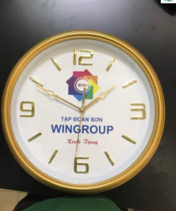 In logo lên đồng hồ treo tường