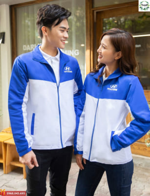 Áo khoác đồng phục mùa đông in logo cao cấp