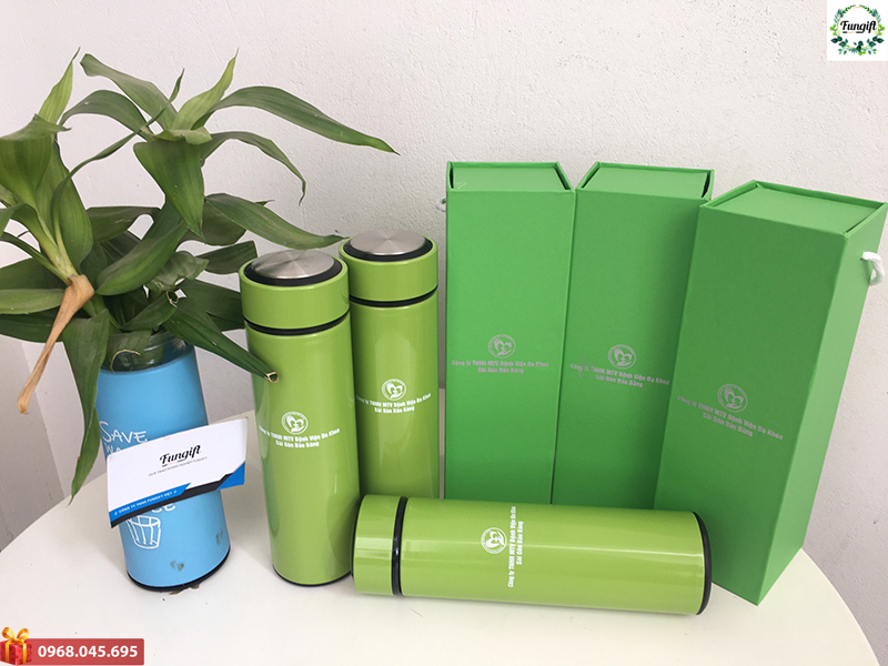 Set bình giữ nhiệt kèm hộp in logo