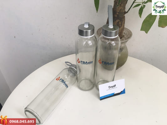 Bình thủy tinh in chữ theo yêu cầu