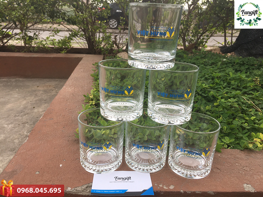 Bộ ly thủy tinh in logo