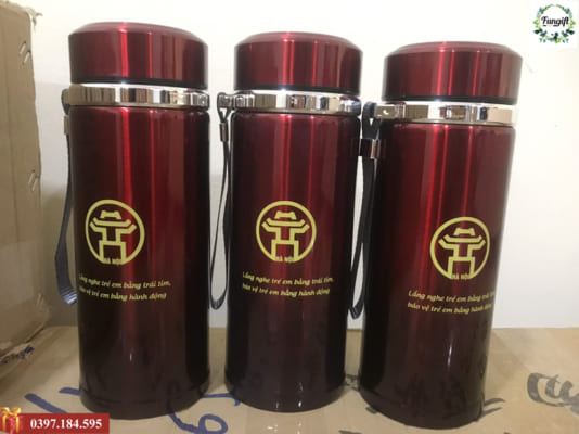Bình giữ nhiệt 1 lít in logo