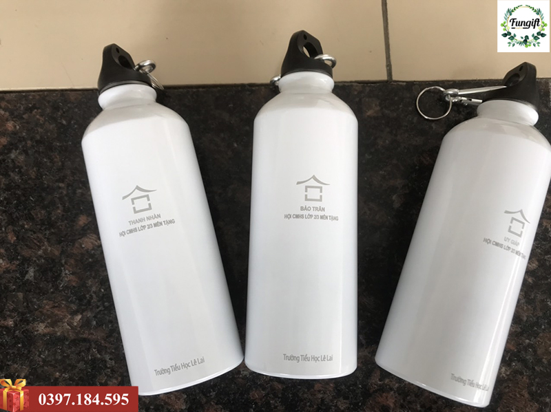 Bình nước xe đạp nhôm khắc tên