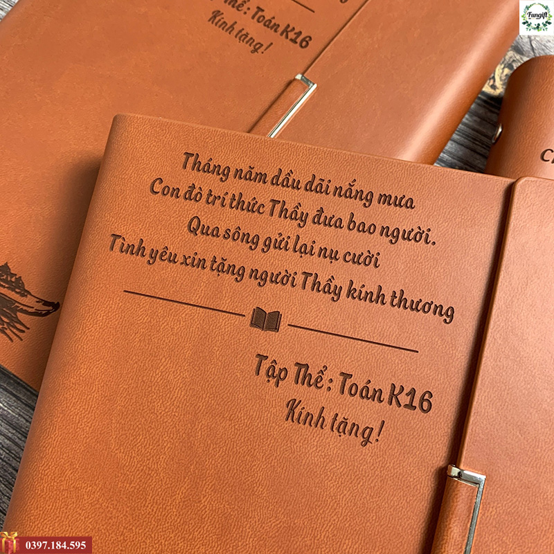 Sổ bìa da in logo theo yêu cầu