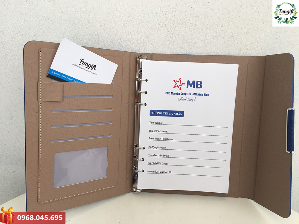 Sổ bìa da in logo theo yêu cầu Hà Nội