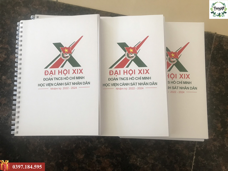 Sổ note lò xo in logo