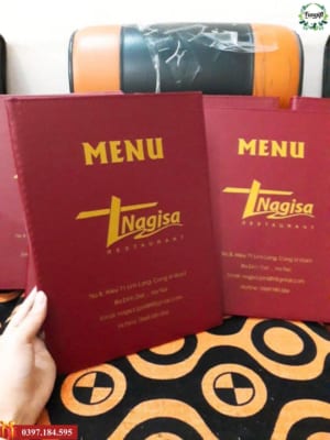 Bìa da đựng menu