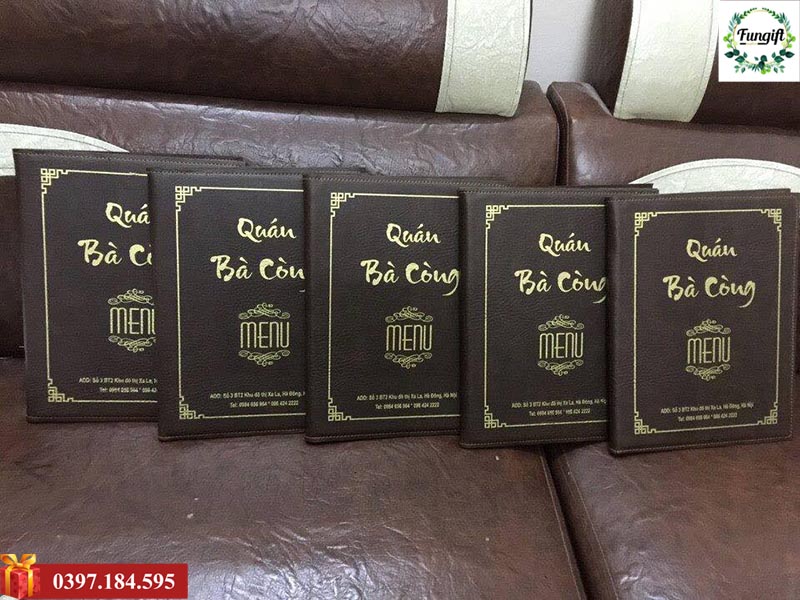 Bìa da menu khách sạn