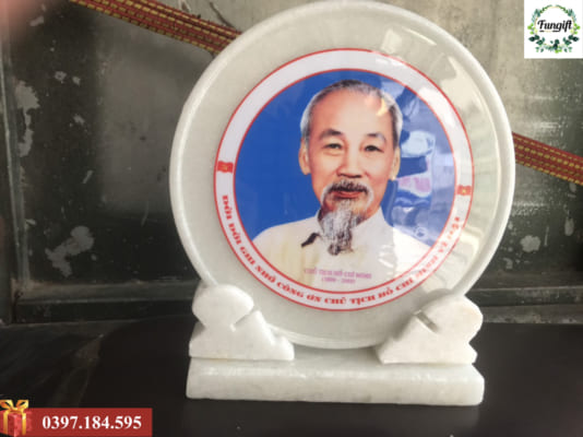 Đĩa đá trang trí in ảnh Bác Hồ