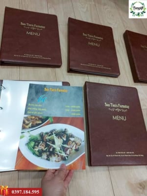Làm menu bìa da theo yêu cầu