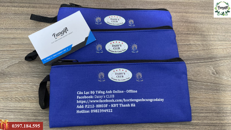 May túi đựng bút in logo giá rẻ Hà Nội