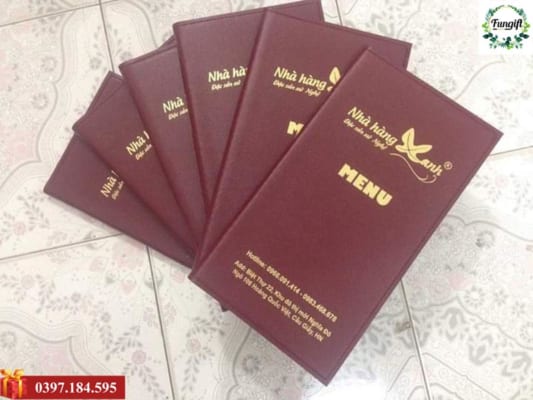 Menu nhà hàng bằng da