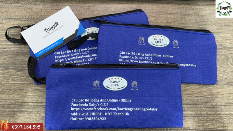 Túi canvas đựng bút in logo