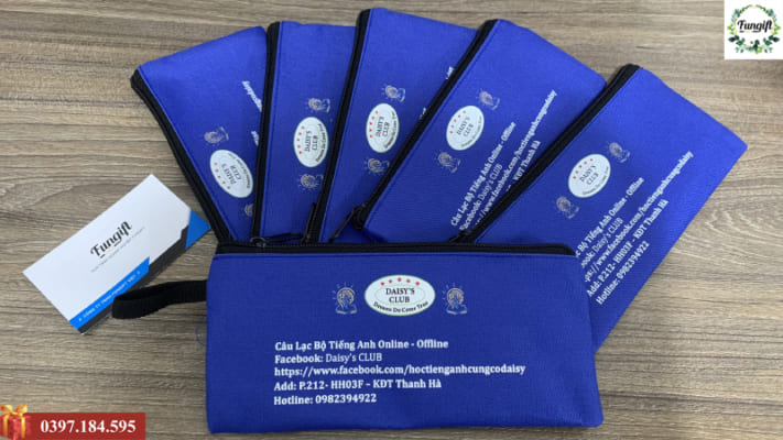 Túi đựng bút bằng vải in logo