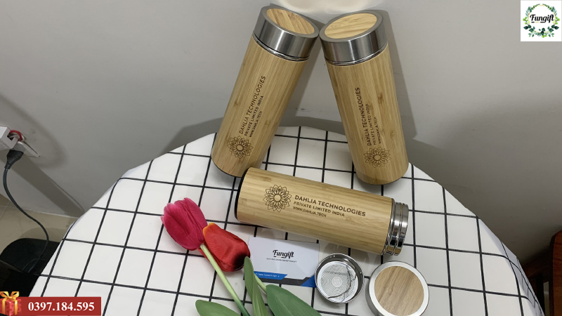 Bình giữ nhiệt vỏ tre 450ml
