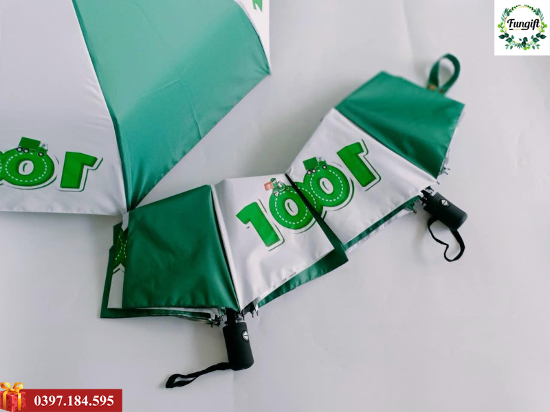 Ô gấp 3 tự động 2 chiều in logo