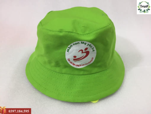Xưởng may mũ nón trẻ em in logo trường mầm non