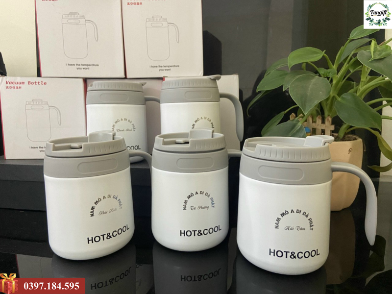 Ca giữ nhiệt quà tặng có quai khắc logo