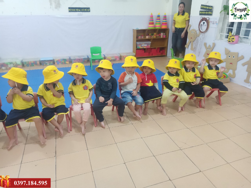 Mũ tai bèo trường mầm non