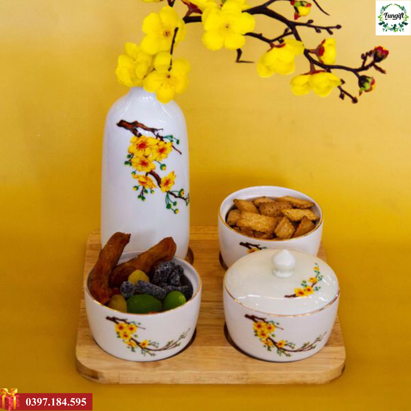 Khay đựng bánh kẹo bằng sứ