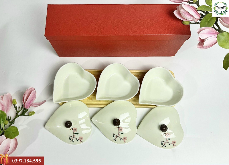 Khay mứt kẹo sứ cao cấp