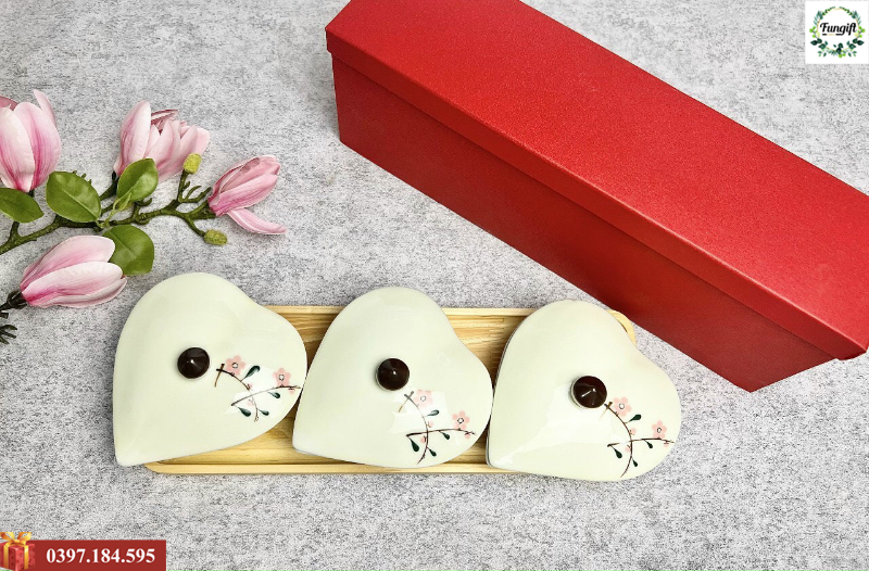 Khay mứt sứ Bát Tràng