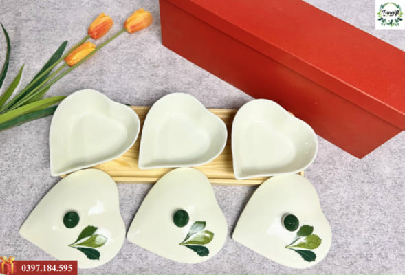 Khay mứt tết sứ khung gỗ 3 hũ