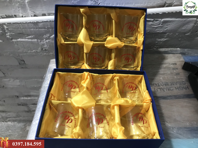 Bộ 6 cốc thủy tinh in logo