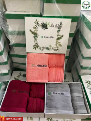 Bộ khăn quà tặng thêu logo