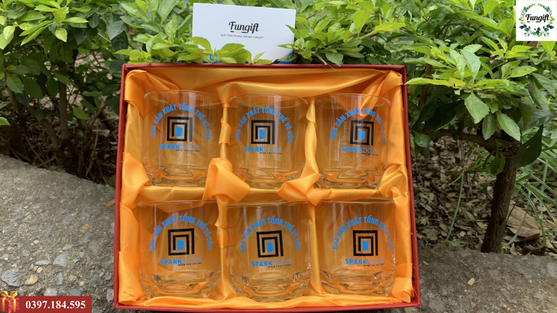 Bộ ly thủy tinh in logo