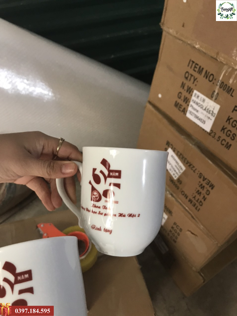 Cốc sứ Bát Tràng in logo